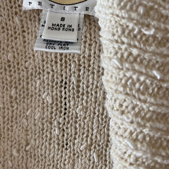 Talbots Cream Cardigan, Size Small - Picture 3 of 7